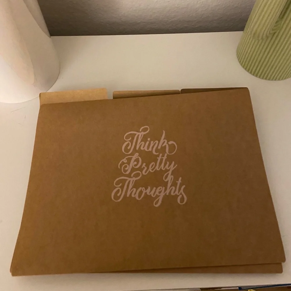 Think Pretty Thoughts ✨ Motivational Organization ✨ Set of 3 File Folders 📁📂📁